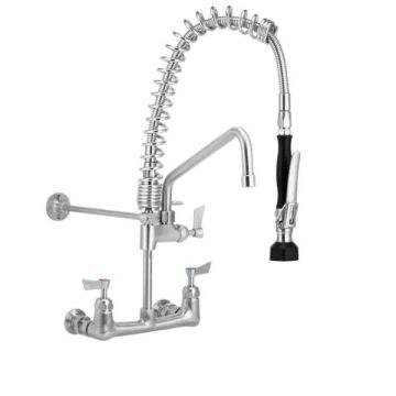 3Monkeez Cafe Exposed Wall Mount Pre Rinse Tap 12" Pot Filler & Spray T-3M53473-C