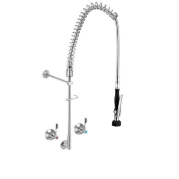 3Monkeez Wall Mount Pre Rinse Tap & Spray With 1/4T Wall Stops T-3M53810