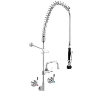 3Monkeez Wall Mount Pre Rinse Tap 6" Pot Filler & Spray With 1/4T Wall Stops T-3M53816 