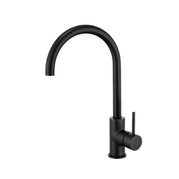 Cob & Pen Cold Start Gooseneck Sink Mixer Matte Black - Artline Lead Free