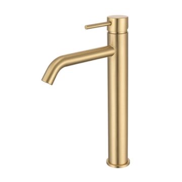 Cob & Pen Cold Start Raised Basin Mixer Brushed Gold - Artline Lead Free