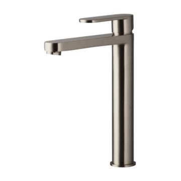 Cob & Pen Raised Basin Mixer Brushed Nickel - Spectra Lead Free