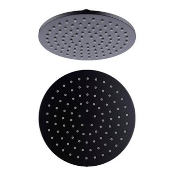Cob & Pen Round Shower Head 250mm Matte Black - Elgin