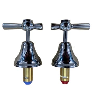 Easytap EP8106 1/4 Turn Lever Basin Tap Top Assemblies Chrome Deep Seat 48-55mm (Pair)  