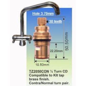 Easytap TZ2050CON 1/4 Turn Twin Handle Mixer Spindles Lever Contra 