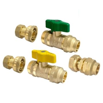 Elson LF73728 Flared Union Ball Valve Hot Water Kit 20mm 3/4"