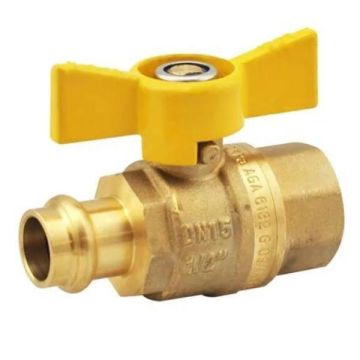 20mm Female X Copper Press Gas Ball Valve Butterfly Handle AGA Approved 3/4" BSP WBGP20F