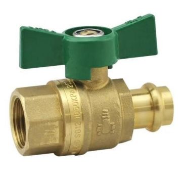20mm Female X Copper Press Water Ball Valve Butterfly Handle Watermark 3/4" BSP WBWP20F