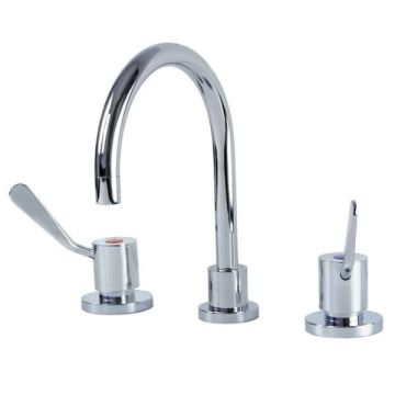 Gentec Cleanline 100mm Lever Hob Sink Set Curved Swivel Spout 4 Star 7.5L/Min CL10005
