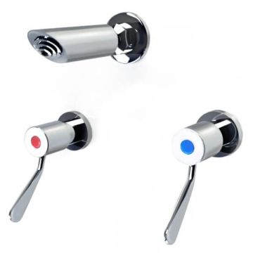 Gentec Cleanline 100mm Lever Shower Set Adjustable Anti Vandal 3 Star 8L/Min CL10075