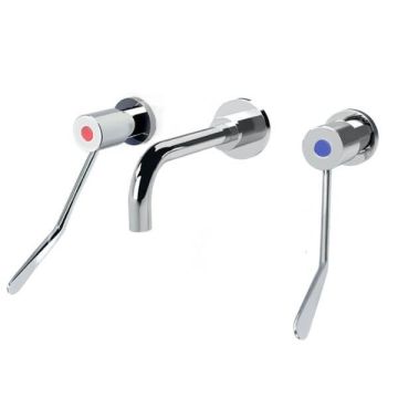 Gentec Cleanline 150mm Lever Wall Mount Basin or Bath Set 192mm Fixed Spout 5 Star 6L/Min CL15040