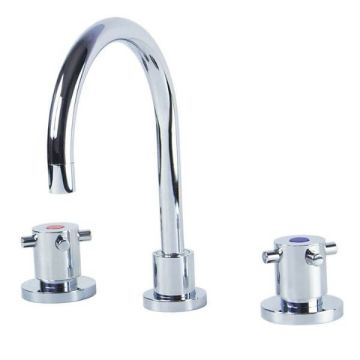 Gentec Cleanline Capstan Hob Sink Set 150mm Curved Swivel Spout 4 Star 7.5L/Min CAP0005