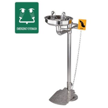 Gentec Ecosafe Floor Mount Pedestal Eye Face Wash And Foot Pedal ECO4000FPEXP