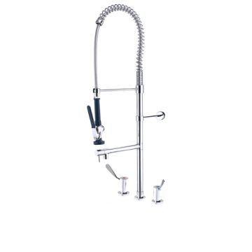 Gentec JETF4000 Pre Rinse Unit Hob Mount Lever Set Trigger Spray With Pot Filler 