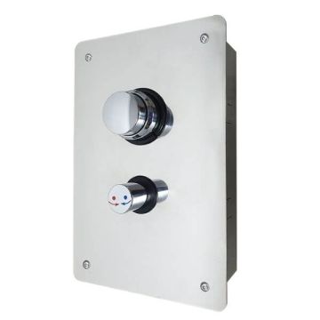 Gentec Time Flow Hot Cold Concealed Shower Mixer With Stainless In Wall Box TFT1016KIT
