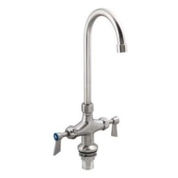 Guardian Dual Hob Mount Tap With 12" Gooseneck Spout Stainless T-3MDHG12