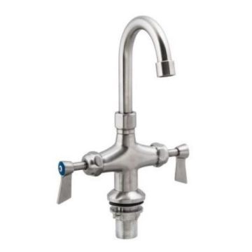 Guardian Dual Hob Mount Tap With 7" Gooseneck Spout Stainless T-3MDHG07