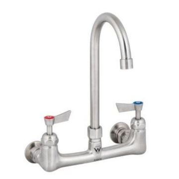 Guardian Exposed Dual Wall Mount Tap Set With 12" Gooseneck Spout Stainless T-3MEWG12