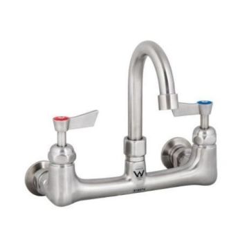 Guardian Exposed Dual Wall Mount Tap Set With 7" Gooseneck Spout Stainless T-3MEWG07