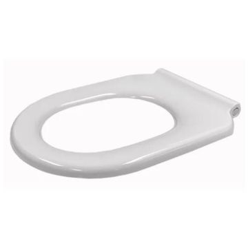 Haron D Shape White Single Flap Toilet Seat Standard Close Top & Bottom Fix Hinges TS760 