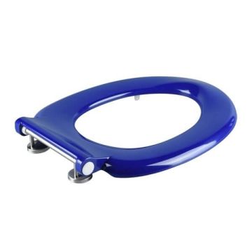 Haron Melrose Blue Toilet Seat With Locking Buffers Top & Bottom Fix Hinges TS-775604 