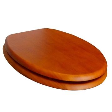 Haron TS-8600CP Pine Veneer Timber Toilet Seat Slow Close With Bottom Fix Hinges 