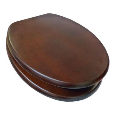 Haron TS-8800CP Mahogany Veneer Timber Toilet Seat Slow Close With Bottom Fix Hinges 