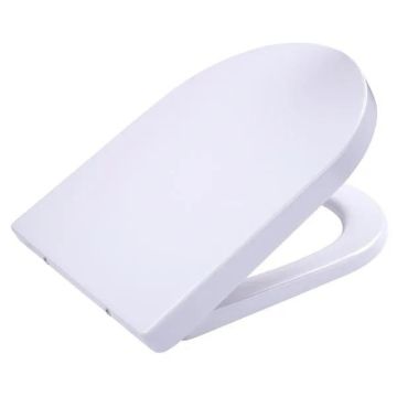 Haron Vogue D Shape White Toilet Seat Slow Close Quick Release Hinges TS2190