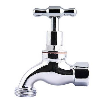 Hose Bib Chrome Female Tee Head 15mm