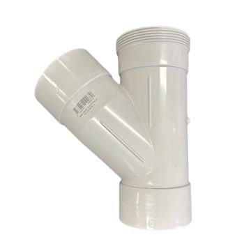 Jumpdown Drop Junction Left Hand 100mm X 45 Deg X 15 Deg PVC DWV 20967