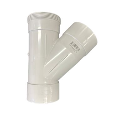 Jumpdown Drop Junction Right Hand 100mm X 45 Deg X 15 Deg PVC DWV 20966