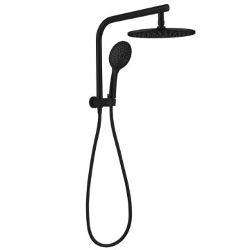 Nero Mecca Matte Black Twin 2 In 1 Shower With 250mm Head NR250805BMB