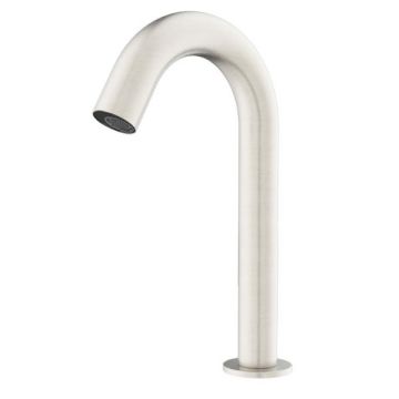 Nero Electronic Basin Sensor Tap Brushed Nickel Goose Neck Mains & Battery NR402BN 