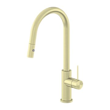 Nero Mecca Brushed Gold Pull Out Sink Mixer With Vegie Spray Function NR221908BG
