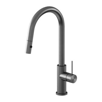 Nero Mecca Gun Metal Grey Pull Out Sink Mixer With Vegie Spray NR221908GM