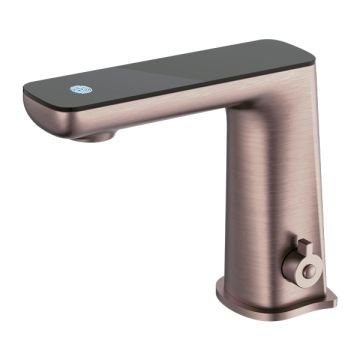 Nero Claudia Brushed Bronze Hands Free Sensor Mixer Tap Black LED Panel NR222101BZ Battery Power