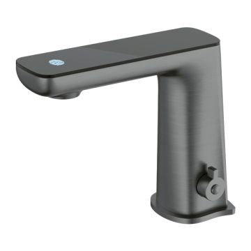 Nero Claudia Gun Metal Hands Free Sensor Mixer Tap Black LED Panel NR222101GM Battery Power