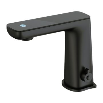 Nero Claudia Matte Black Hands Free Sensor Mixer Tap Black LED Panel NR222101MB Battery Power