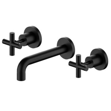 Nero X Plus Matte Black Wall Basin or Bath Set 180MM Spout NR201607BMB