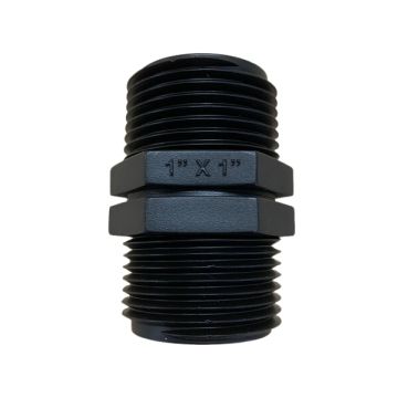 25mm Poly Hex Nipple Threaded 