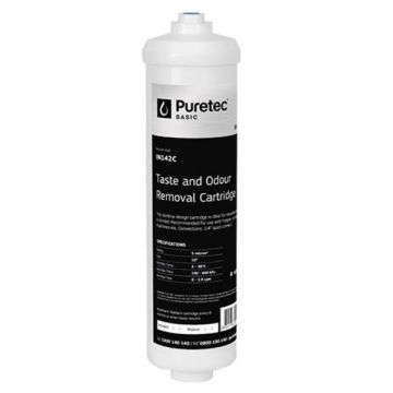 Puretec Basic IN142C Inline Fridge Water Filter Cartridge 5 Micron 1/4" QC Tube CLEARANCE