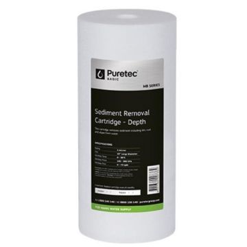 Puretec Basic MB01LD1 Sediment Removal Water Filter Cartridge 4.5" x 10" 1 Micron 