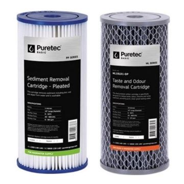 Puretec Basic PS1 Water Filter Cartridge Kit 10" PP05LD1, ML10LD1-DP