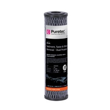 Puretec DP101 10 Micron Dual Purpose Carbon Water Filter Cartridge 2.5" x 10"    