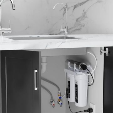 Puretec ESR2 Ecotrol Twin Cartridge Ultraviolet Rain Water Filter Undersink High Loop LED Faucet