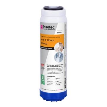 Puretec GC201H 20 Micron Granular Carbon Water Filter Cartridge 2.5" x 10" 