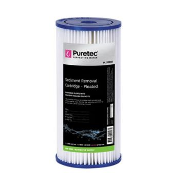 Puretec PL05MP1 Pleated Sediment Water Filter Cartridge 4.5" x 10" 5 Micron 