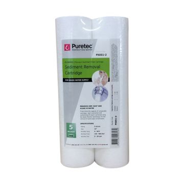 Puretec PX051-2 Polyspun Sediment Water Filter Cartridge 2.5" x 10" 5 Micron