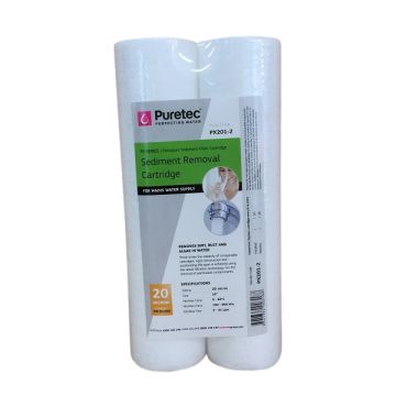 Puretec PX201-2 Polyspun Sediment Water Filter Cartridge 2.5" x 10" 20 Micron