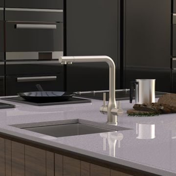 Puretec Tripla ELITE-20BN Brushed Nickel Satin 3-Way Water Filter Mixer Tap 
